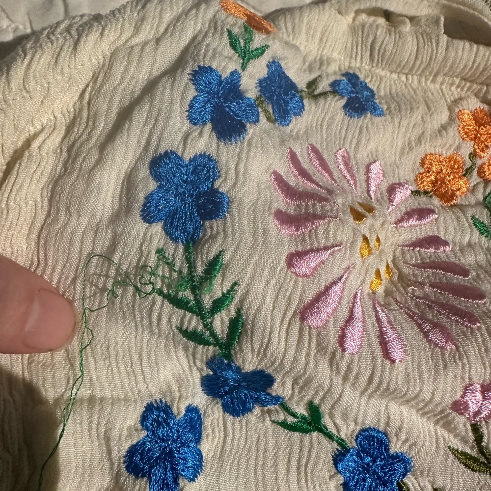 Vintage HTF Bonita Floral Embroidered halter Maxi Dress - Picture 7 of 7
